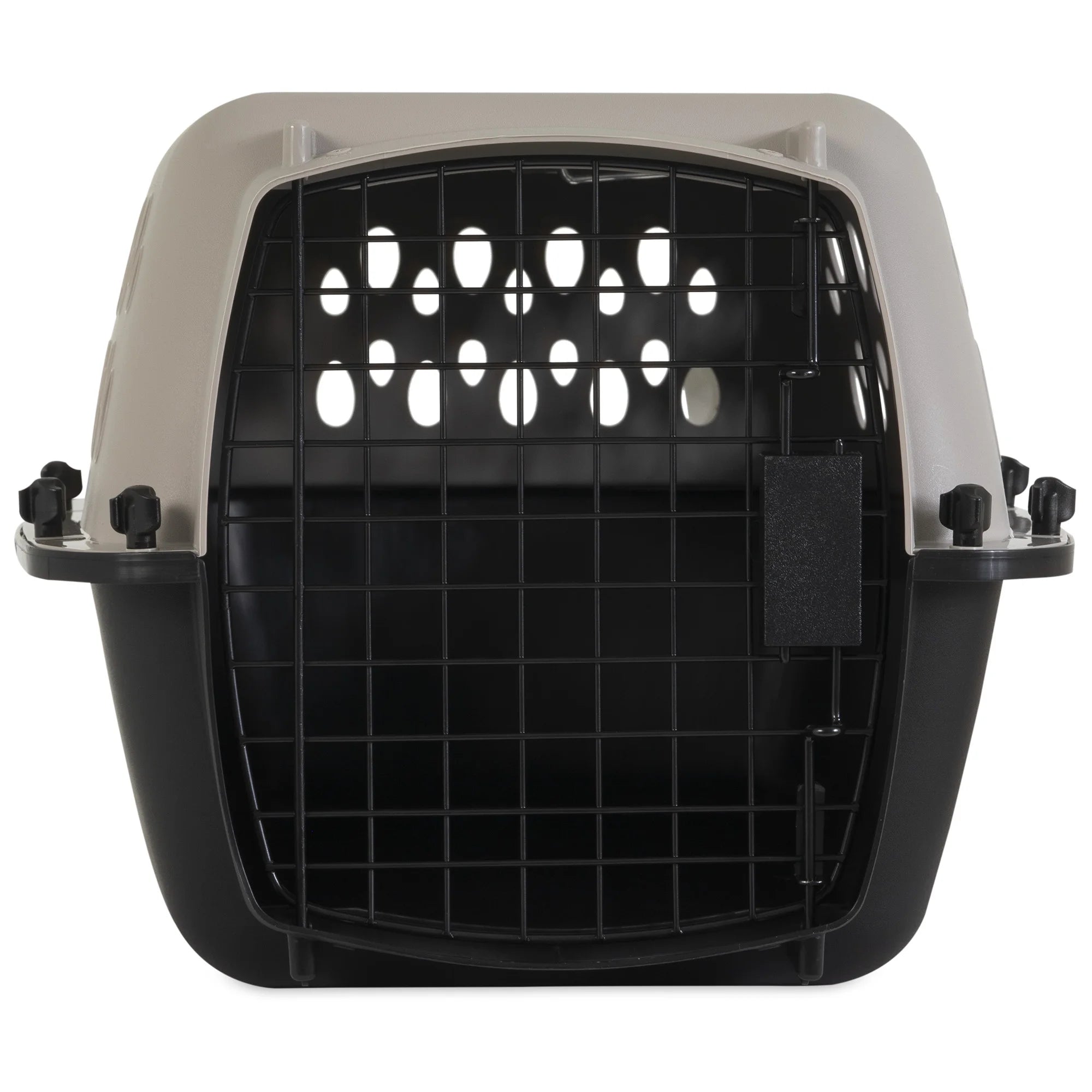 Pet Portable Kennel for Dogs, Hard-Sided Travel Carrier, Durable, Metal Door, Black & Grey, for Pets up to 15 Lbs, 23" L X 15.2" W X 11.8" H