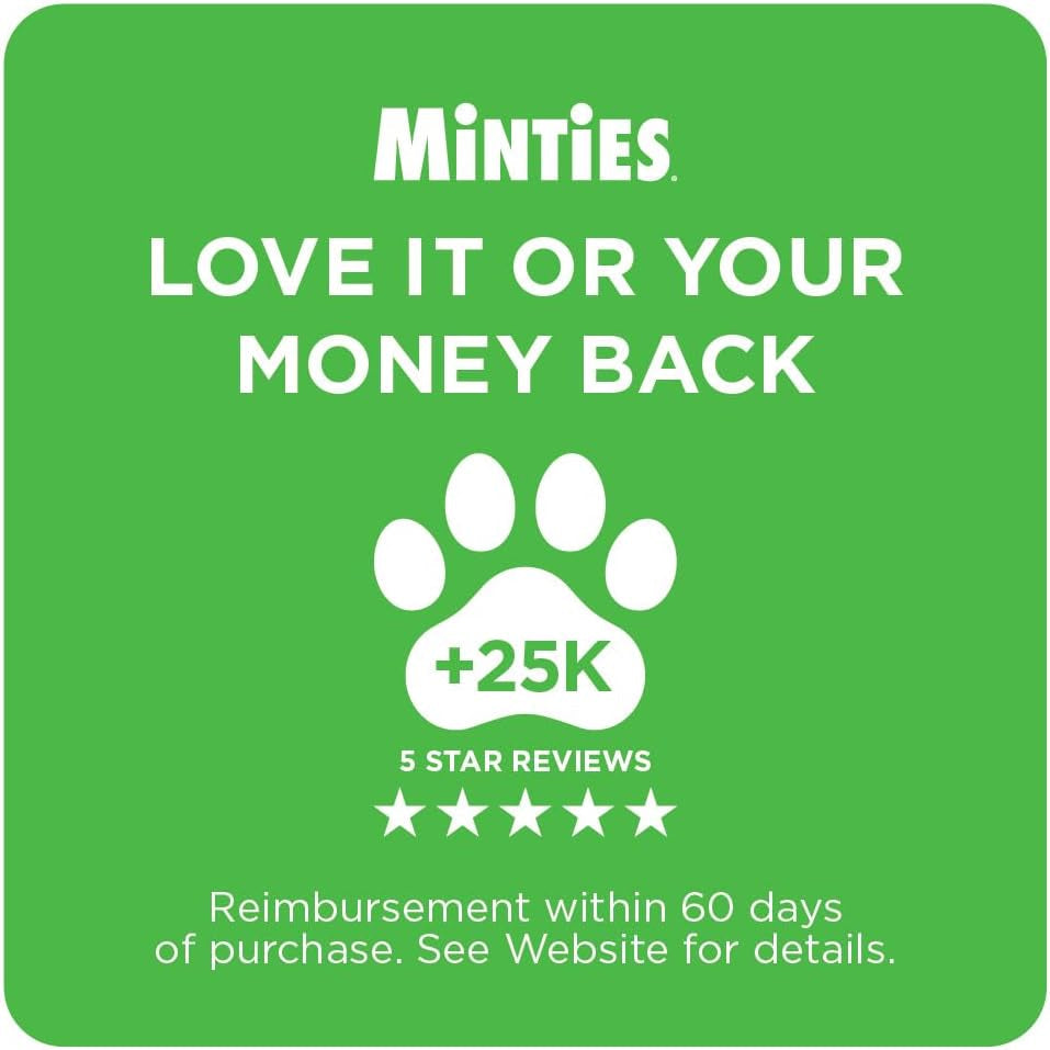 Dental Chews for Dogs, 20 Count, Vet-Recommended Mint-Flavored Dental Dog Treats for Medium Sizes 25-50 Lbs, Bones Clean Teeth,