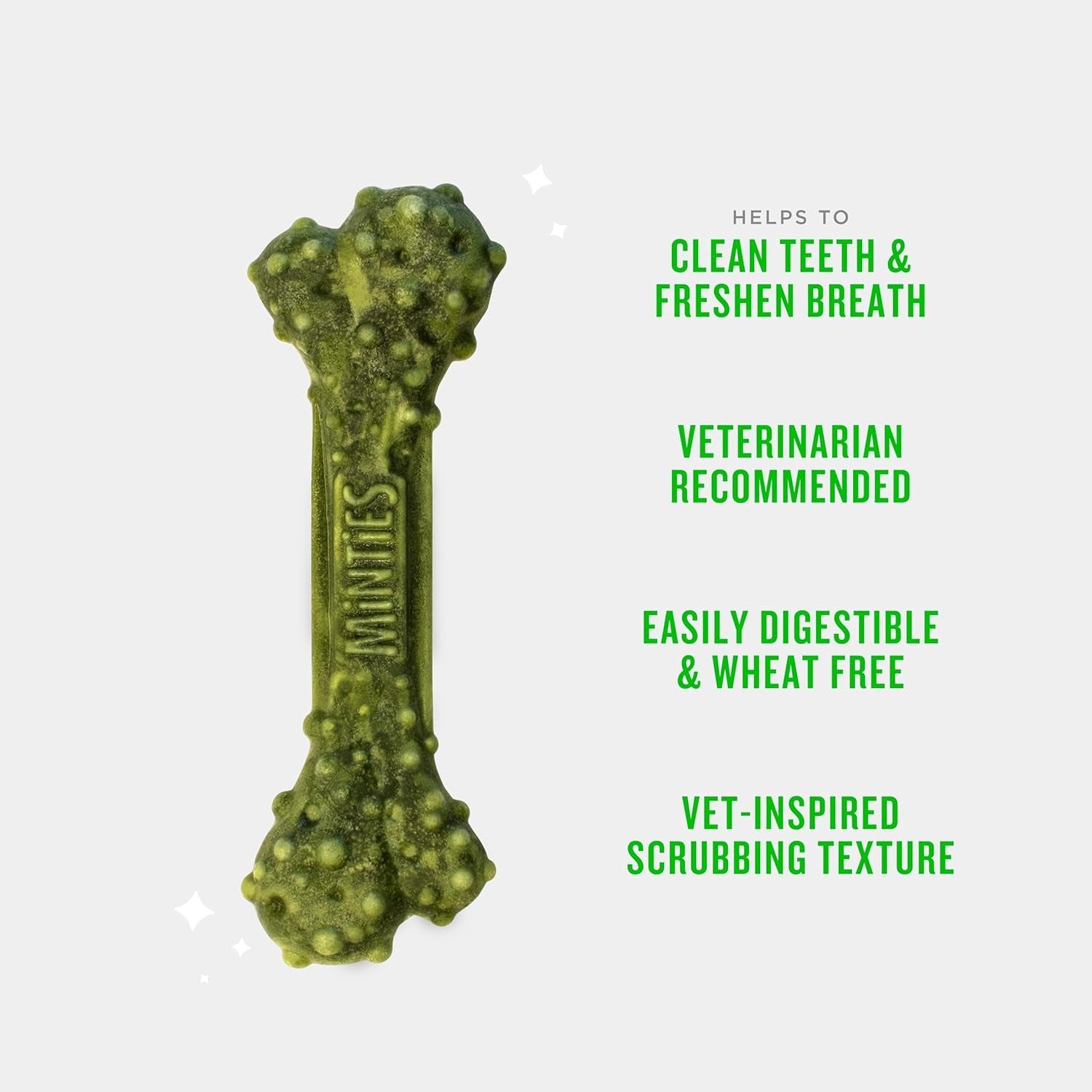 Dental Chews for Dogs, 20 Count, Vet-Recommended Mint-Flavored Dental Dog Treats for Medium Sizes 25-50 Lbs, Bones Clean Teeth,