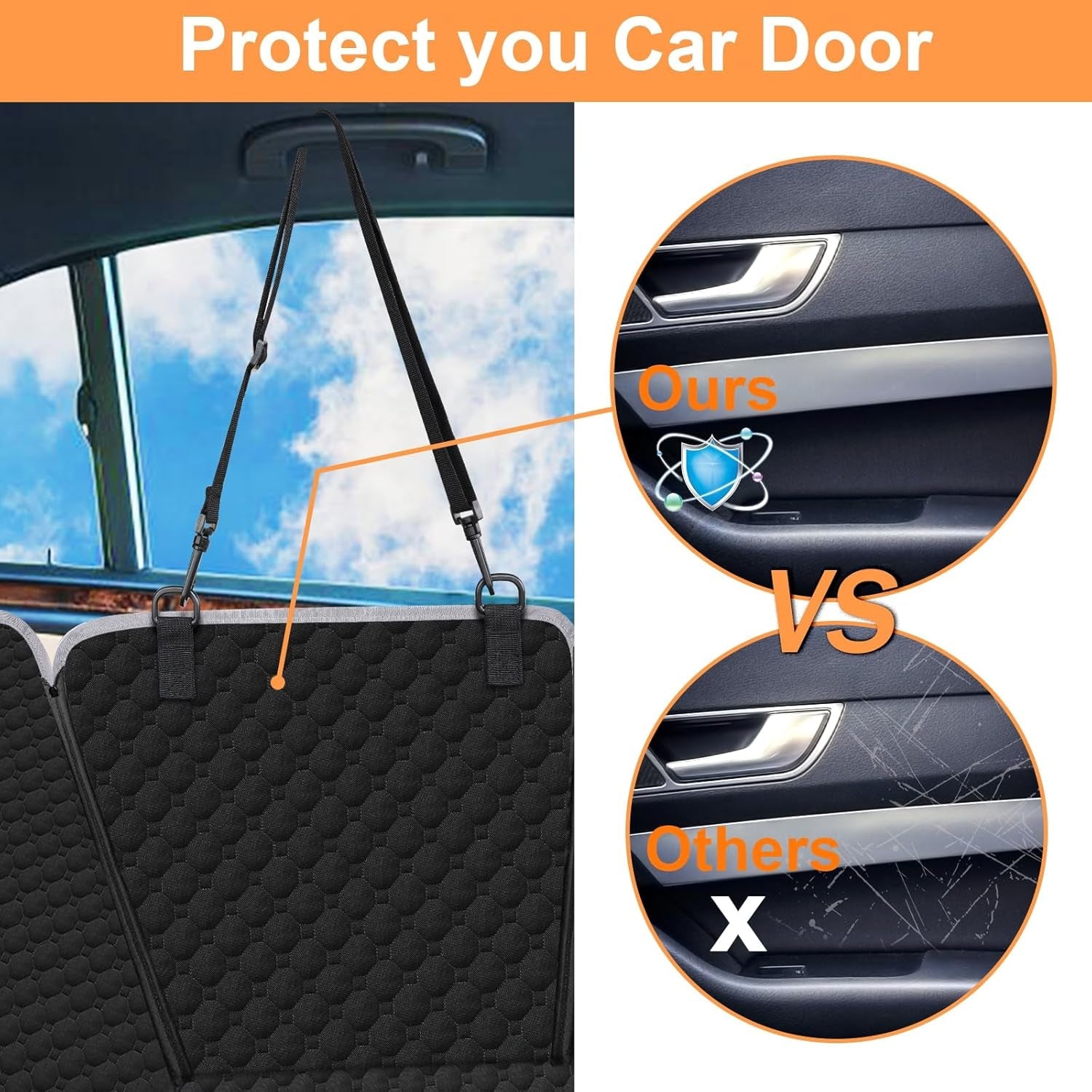 Dog Car Seat Cover for Back Seat, 2026 Upgraded 600D Heavy Duty Waterproof & Scratch-Resistant Dog Hammock for Car, Back Seat Pet Cover