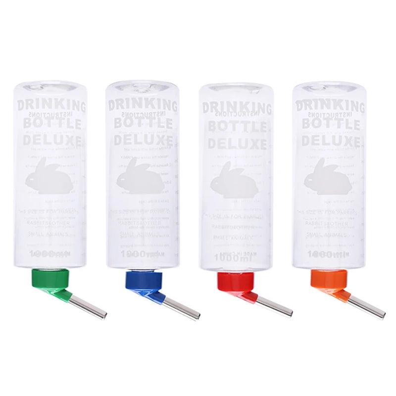 1 PC 1000Ml Random Color Small Animals Drinker Auto Drinking Hangable Water Bottle for Rabbit Guinea Pig Parrot Rabbit Feeder