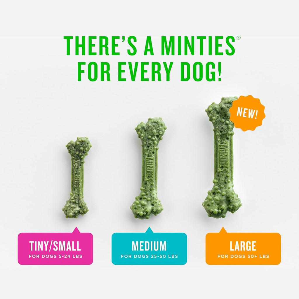 Dental Chews for Dogs, 20 Count, Vet-Recommended Mint-Flavored Dental Dog Treats for Medium Sizes 25-50 Lbs, Bones Clean Teeth,