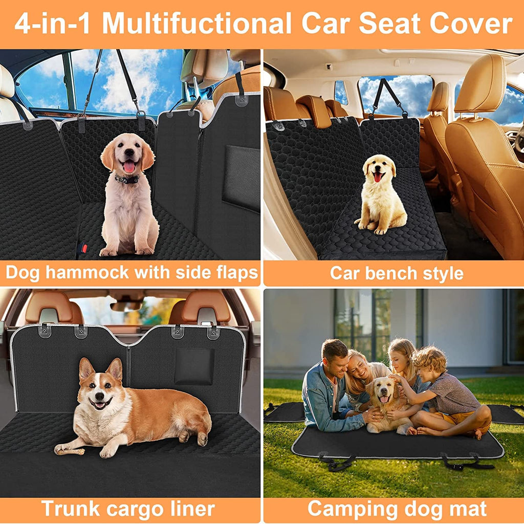 Dog Car Seat Cover for Back Seat, 2026 Upgraded 600D Heavy Duty Waterproof & Scratch-Resistant Dog Hammock for Car, Back Seat Pet Cover